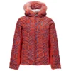 Veste De Ski Junior Spyder Girls' Hottie Faux Fur Coral Geo Print/burst